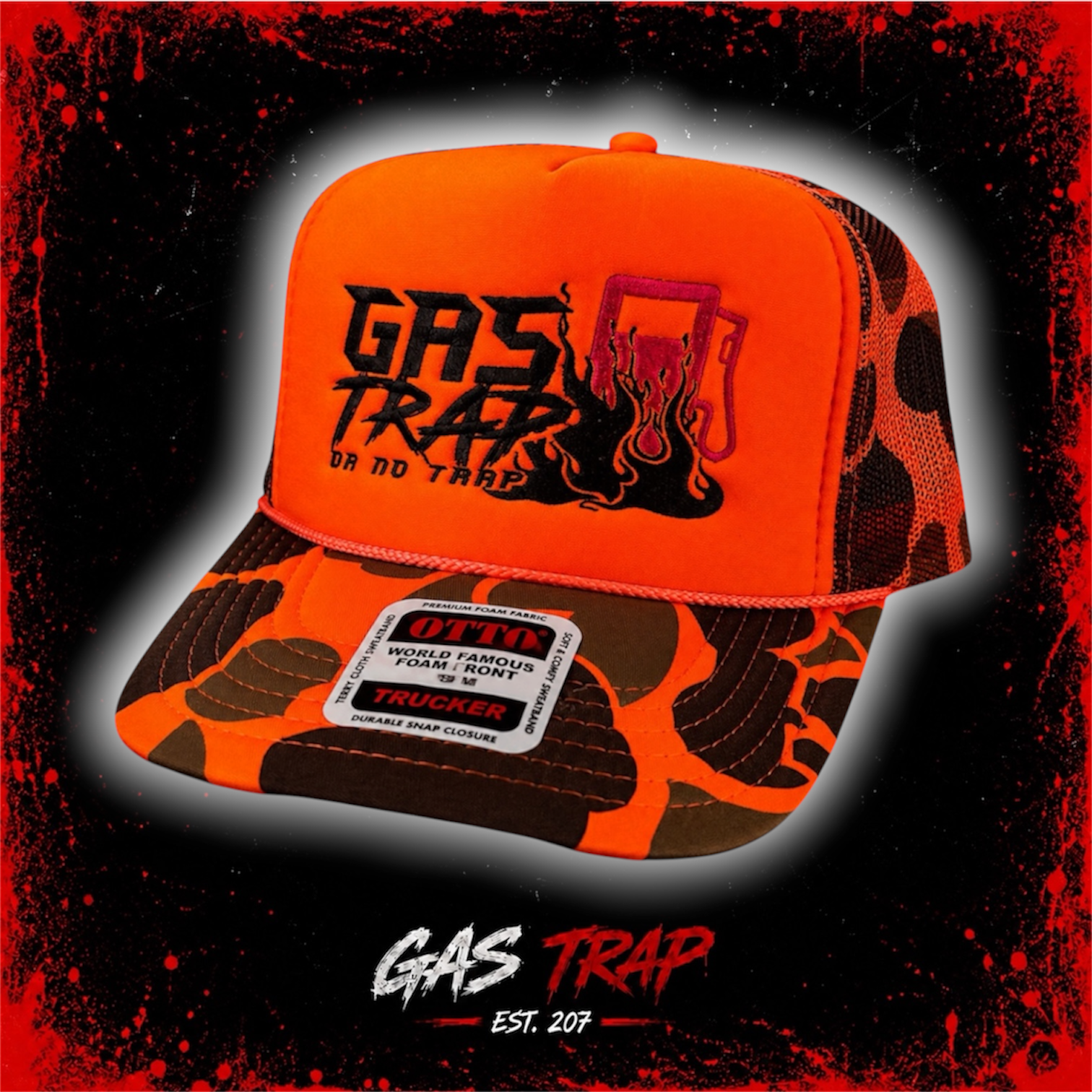 GasTrap Blaze Camo Trucker Hat