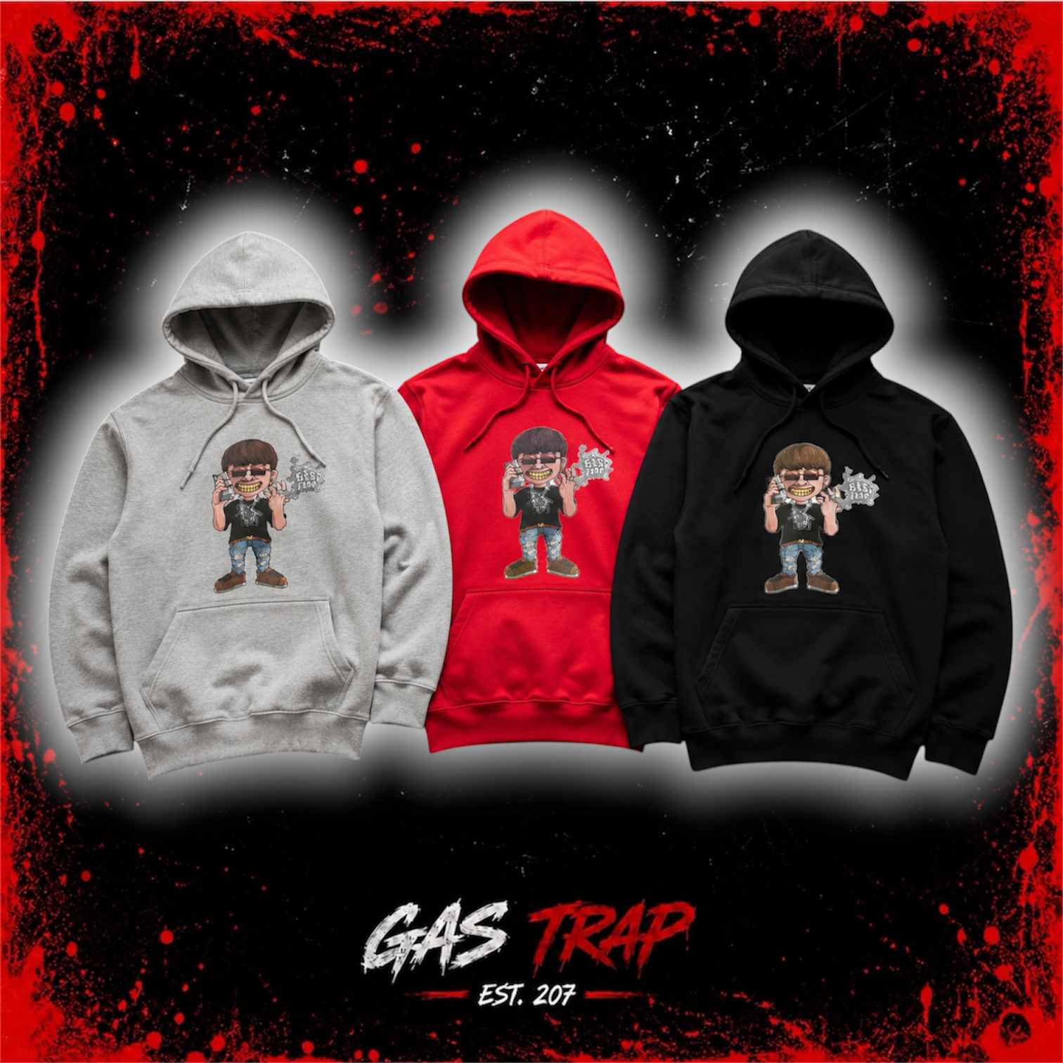 GasTrap Cartoon Logo Hoodie