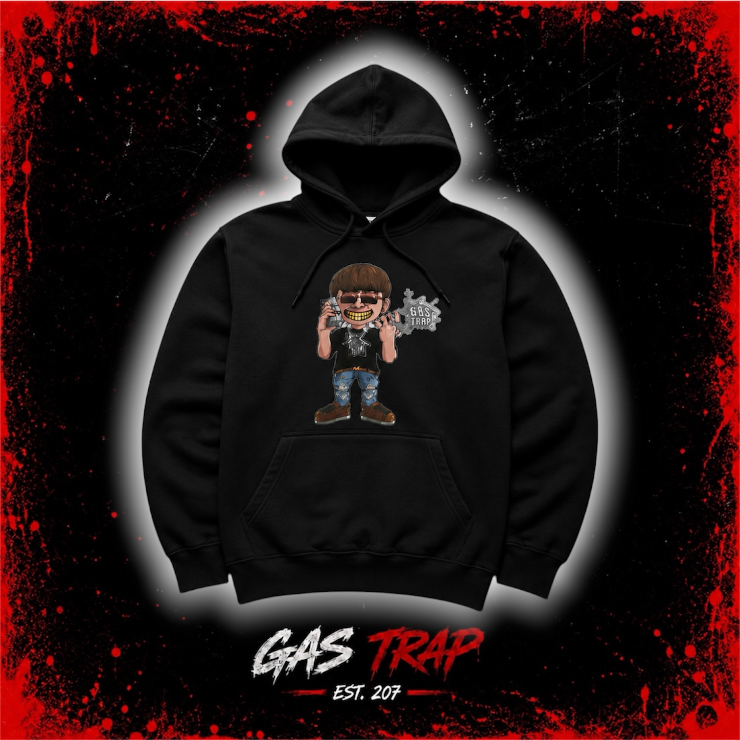 GasTrap Cartoon Logo Hoodie