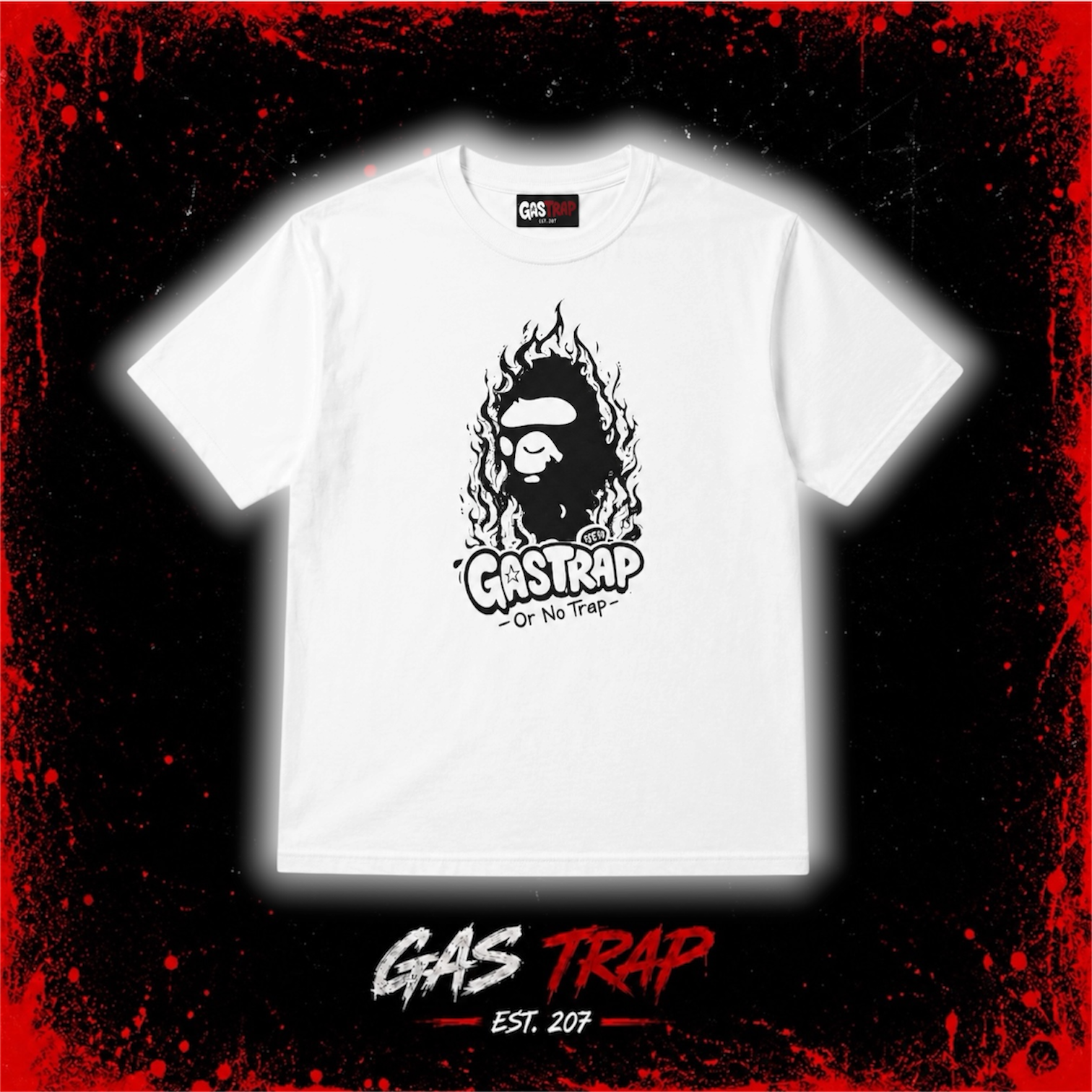 Limited Edition GASTRAP APE Streetwear T-Shirt – White