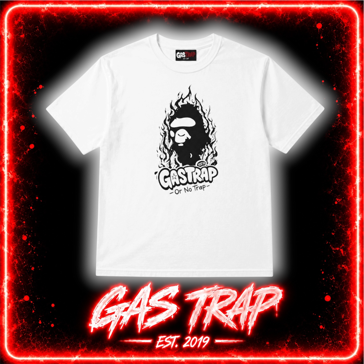 Limited Edition GASTRAP APE Streetwear T-Shirt – White