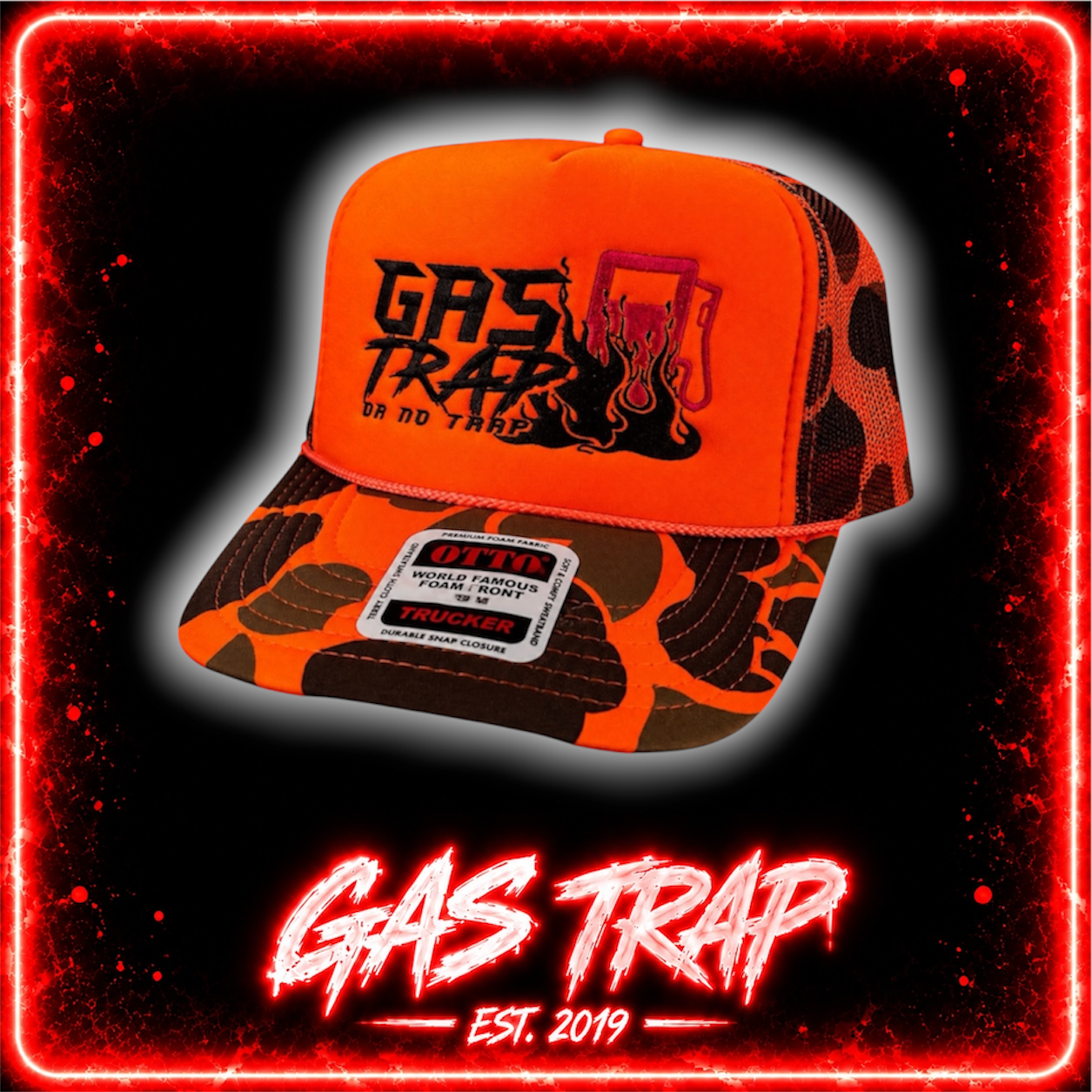GasTrap Blaze Camo Trucker Hat